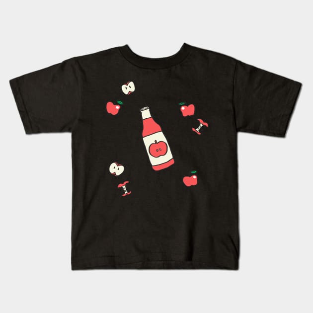 Apple Cider Art Design Kids T-Shirt by WordvineMedia